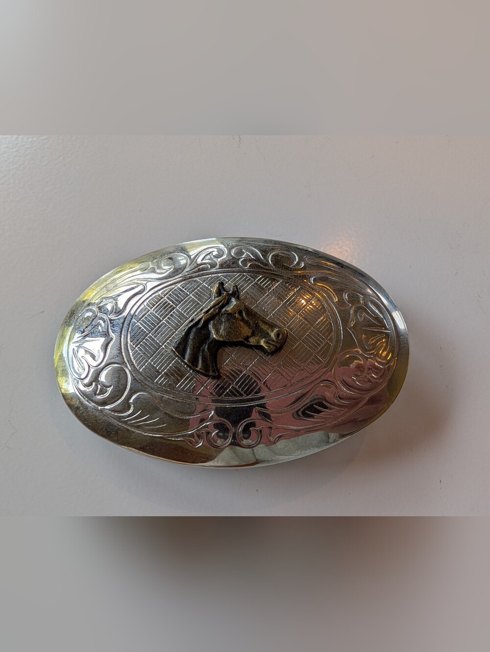 Vintage Horse Western Silver Tone Belt BUCKLE *no Belt* Made In USA